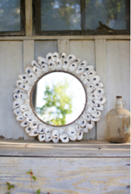 Large Round Oyster Shell Mirror