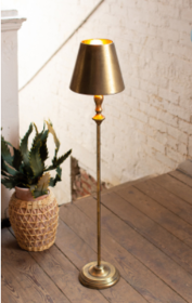 Antique Gold Table Lamp With Metal Shade