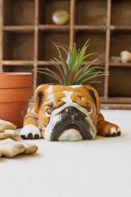 CERAMIC BULLDOG PLANTER