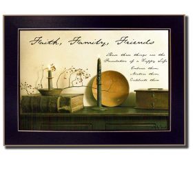 "Faith, Family and Friends" By Billy Jacobs, Printed Wall Art, Ready To Hang Framed Poster, Black Frame