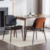 A&A Furniture, Dining Chairs Set of 2 Mid Century Modern Retro Faux Leather Chair with Walnut Bentwood Back Upholstered Seat Metal Legs Adjustable Foo