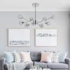 Modern Crystal Chandeliers, 9 Lights Chrome Chandelier for Living Room Bedroom, Dining Room Chandelier Over Table, Kitchen Light Fixtures(Bulbs Not In