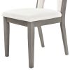 TREXM Wood Dining Table Set for 6, Farmhouse Rectangular Dining Table and 6 Upholstered Chairs Ideal for Dining Room, Kitchen (Grey+Beige)