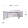 Wall Mount Ledge w/ Vanity Mirror - Transitional Style - White