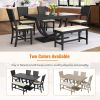 TOPMAX 6-Piece Wood Half Round Dining Table Set Kitchen Table Set with Long Bench and 4 Dining Chairs, Modern Style, Gray