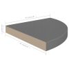 Floating Corner Shelves 2 pcs High Gloss Gray 13.8"x13.8"x1.5" MDF