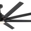 72 in. Integrated LED Indoor Black Windmill Ceiling Fan With DC Motor, Remote Control