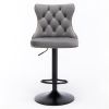 Furniture,Swivel Velvet Barstools Adjusatble Seat Height from 25-33 Inch,17.7 inch base, Modern Upholstered Bar Stools with Backs Comfortable Tufted f