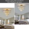 (Same as W1340102252/L5001) Gold Crystal Chandeliers,5-Tier Round Semi Flush Mount Chandelier Light Fixture,Large Contemporary Luxury Ceiling Lighting