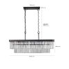 Chandeliers,Rectangular Crystal Chandelier Adjustable,E12 Modern Industrial Crystal Lights,Farmhouse Iron Ceiling Hanging Light for Kitchen Living Roo