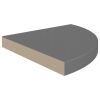 Floating Corner Shelves 2 pcs High Gloss Gray 13.8"x13.8"x1.5" MDF