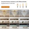 (Same as W1340102252/L5001) Gold Crystal Chandeliers,5-Tier Round Semi Flush Mount Chandelier Light Fixture,Large Contemporary Luxury Ceiling Lighting