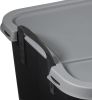 Multi Purpose 55 Quart Stackable Storage Container with Secure Snapping Lids and Built In Handle for Home Organizatio