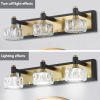 LED 3-Light Modern Crystal Bathroom Vanity Light Over Mirror Bath Wall Lighting Fixtures