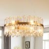 23.6 Inches Luxury Chandeliers Crystal Living Room Bedroom Decorative Lights Simple Modern Dining Room LED Lighting,for Home Decor (Bulbs Not Included