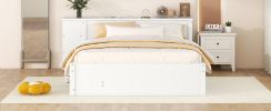 Full Size Platform Bed With a Rolling Shelf