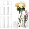 12 Pack Glass Cylinder Vase 4, 8,12 Inch Tall Clear Vases for Wedding Dinners Party Event Floating Hurricane Candle Holder Vase