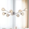 Modern Crystal Chandeliers, 9 Lights Chrome Chandelier for Living Room Bedroom, Dining Room Chandelier Over Table, Kitchen Light Fixtures(Bulbs Not In