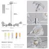 Modern Crystal Chandeliers, 9 Lights Chrome Chandelier for Living Room Bedroom, Dining Room Chandelier Over Table, Kitchen Light Fixtures(Bulbs Not In