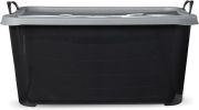 Multi Purpose 55 Quart Stackable Storage Container with Secure Snapping Lids and Built In Handle for Home Organizatio