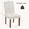 Dining Chairs Set of 6, High-end Upholstered Leather Dining Room Chair with Nailhead Trim and Wood Legs, Dining Room Kitch