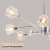 Modern Crystal Chandeliers, 9 Lights Chrome Chandelier for Living Room Bedroom, Dining Room Chandelier Over Table, Kitchen Light Fixtures(Bulbs Not In