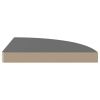 Floating Corner Shelves 2 pcs High Gloss Gray 13.8"x13.8"x1.5" MDF