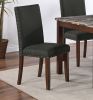 Dining Room Furniture Modern 6pcs Set Dining Table 4x Side Chairs and A Bench Ash Black Polyfiber Rubberwood Nailheads Faux Marble Top