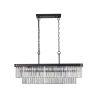 Chandeliers,Rectangular Crystal Chandelier Adjustable,E12 Modern Industrial Crystal Lights,Farmhouse Iron Ceiling Hanging Light for Kitchen Living Roo