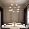 Modern Sputnik Chandelier Lighting 10 Lights with Adjustable Arms Brushed Brass Pendant Lighting