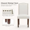 Dining Chairs Set of 6, High-end Upholstered Leather Dining Room Chair with Nailhead Trim and Wood Legs, Dining Room Kitch