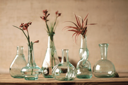 Set Of Six Bottle Bud Vases