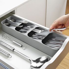 1pc Multifunctional Knife And Fork Compartment Storage Box; Cutlery Spoon Box Knife And Fork Divider Organizer; Kitchen Drawer Storage Box Tray; 5.5in