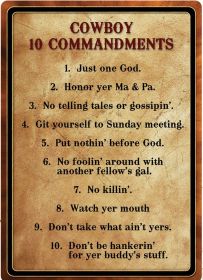 Cowboy 10 COMMANDMENTS