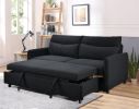 3 in 1 Convertible Sleeper Sofa Bed, Modern Fabric Loveseat Futon Sofa Couch w/Pullout Bed, Small Love Seat Lounge Sofa w/Reclining Backrest, Furnitur