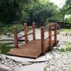 Arch Bridge Small Wooden Bridge Courtyard Outdoor Anticorrosive Wood Landscape Bridge Carbonization Color