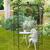 Metal Garden Arch Iron Garden Arbors Gazebo Dia81.3'' x 114.2'' High Birdcage Shape Pergola Pavilion for Wedding CeremonyOutdoor Black