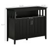 HOMCOM Sideboard Buffet Cabinet, Kitchen Cabinet, Coffee Bar Cabinet with 2 Doors and Adjustable Shelves for Entryway Living Room, Black