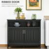 HOMCOM Sideboard Buffet Cabinet, Kitchen Cabinet, Coffee Bar Cabinet with 2 Doors and Adjustable Shelves for Entryway Living Room, Black