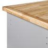 Rolling Kitchen Island with Storage, Two-sided Kitchen island Cart on Wheels with Wood Top, Wine and Spice Rack, Large Kitchen Cart with 2 Drawers, 3