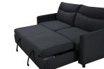 3 in 1 Convertible Sleeper Sofa Bed, Modern Fabric Loveseat Futon Sofa Couch w/Pullout Bed, Small Love Seat Lounge Sofa w/Reclining Backrest, Furnitur