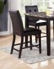 Simple Contemporary Set of 2 Counter Height Chairs Brown Finish Dining Seating's Cushion Chair Tufted Back Kitchen Dining Room