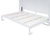 Full Size Murphy Bed Wall Bed with Top Cabinets,White