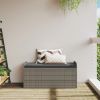 Storage Bench with Cushion Gray 45.3"x20.1"x20.5" Poly Rattan