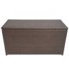 Patio Storage Box Brown 47.2"x19.7"x23.6" Poly Rattan