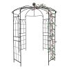 Metal Garden Arch Iron Garden Arbors Gazebo Dia81.3'' x 114.2'' High Birdcage Shape Pergola Pavilion for Wedding CeremonyOutdoor Black