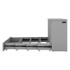 Queen Size Murphy Bed Wall Bed with drawer and a set of Sockets & USB Ports, Pulley Structure Design, Gray