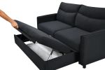 3 in 1 Convertible Sleeper Sofa Bed, Modern Fabric Loveseat Futon Sofa Couch w/Pullout Bed, Small Love Seat Lounge Sofa w/Reclining Backrest, Furnitur