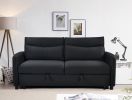 3 in 1 Convertible Sleeper Sofa Bed, Modern Fabric Loveseat Futon Sofa Couch w/Pullout Bed, Small Love Seat Lounge Sofa w/Reclining Backrest, Furnitur