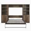 Full Size Half Self-Close and Open Murphy Bed with 2 Side Cabinet Storage Shelf, Cabinet Space-Saving Bed Perfect for Guest Room, Bed Room, Guest Room